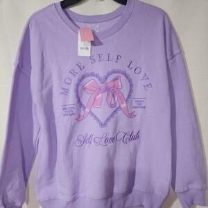 Purple Sweatshirt ''More self love'' women's small by Zoe Liv